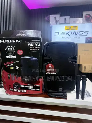 World King Original 15-Inch PA System tare da 3 Microphones