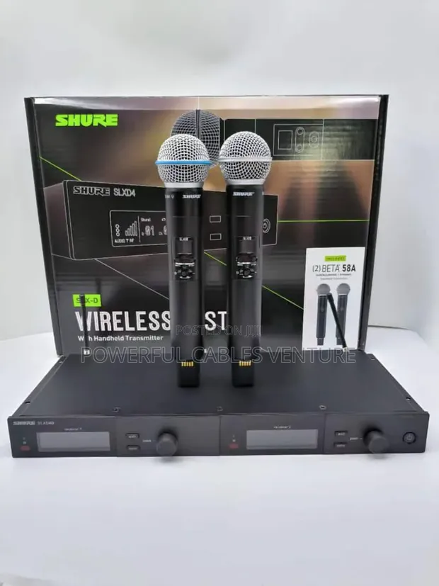 Shure SLXD4 Digital Wireless Receiver tare da 2 Beta 58A Transmitters - 1