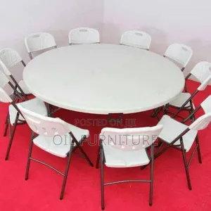 Heavy-Duty Round Plastic Foldable Event Table