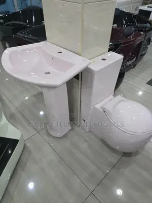 Modern Luxury Bathroom Set - Pedestal Sink & Toilet
