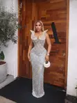 Luxury Gold and Silver Plated Rhinestones Dress - 2