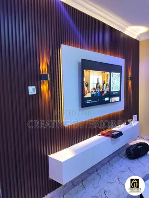 Brown Fluted Panel TV Media Console