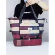 Large Capacity Foldable Stripe Travel Duffel Bag - Waterproof - 1