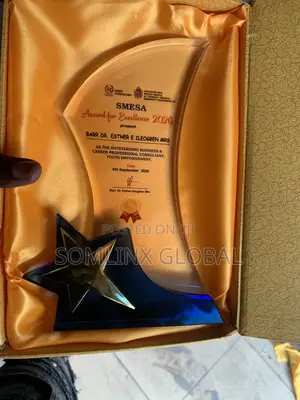 Crystal Star Award with Gold Star and Blue Base