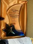 Crystal Star Award with Gold Star and Blue Base - 1