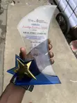 Crystal Star Award with Gold Star and Blue Base - 2