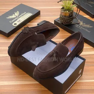 Cantore Castellani Coffee Brown Suede Leather Shoes - Brand New