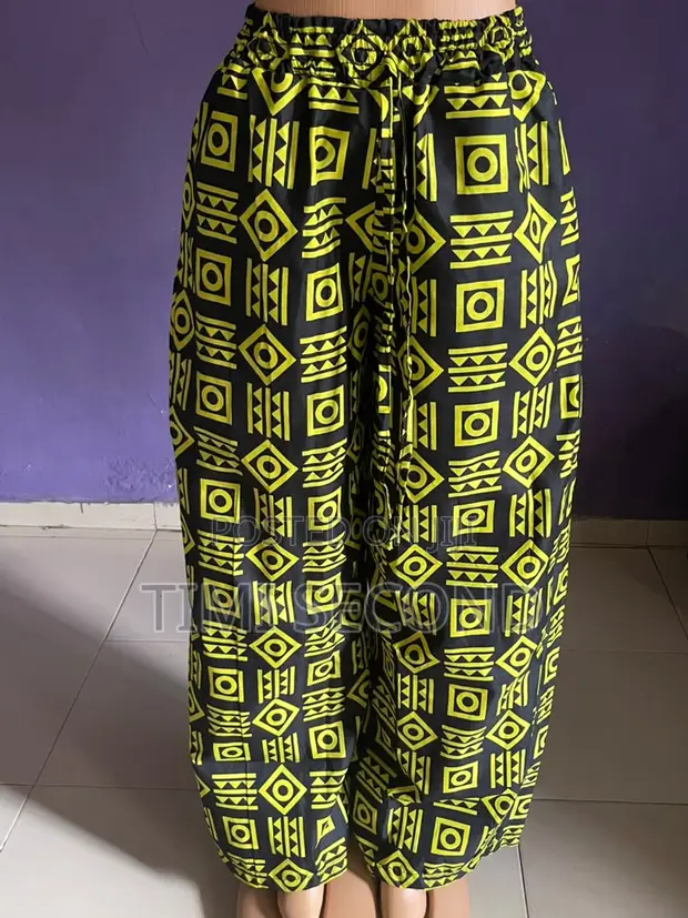 Bubu Ankara Pants - Yellow, Wide-Leg, Unisex - 1
