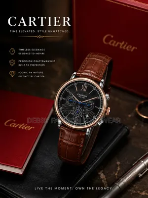Sabon Cartier Chronograph Leather Watch Mai Girma