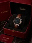 Sabon Cartier Chronograph Leather Watch Mai Girma - 2