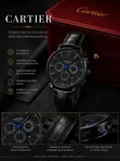Sabon Cartier Chronograph Leather Watch Mai Girma - 3