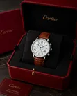 Sabon Cartier Chronograph Leather Watch Mai Girma - 5