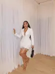 Luxury Beaded Longsleeved Blazer Dress - 2