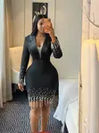 Luxury Beaded Longsleeved Blazer Dress - 3