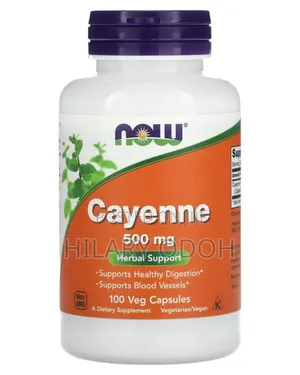 NOW Foods Cayenne Pepper 500mg, 100 Veg Capsules