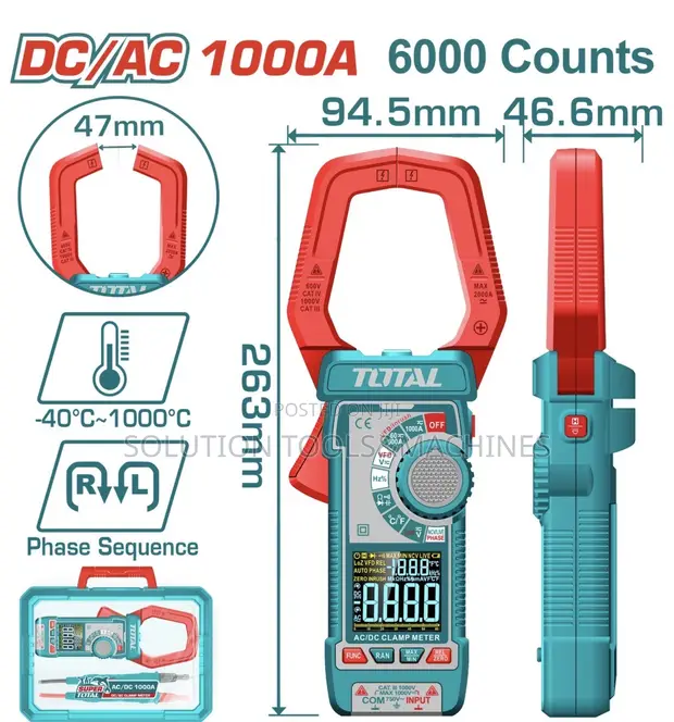 Total AC/DC Clamp Meter 1000A Dijital - 1