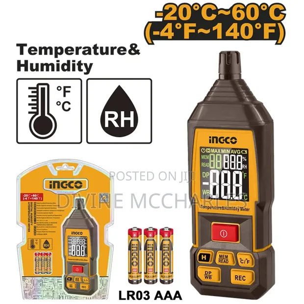 Ingco Digital Humidity and Temperature Meter HETHT031 - 1