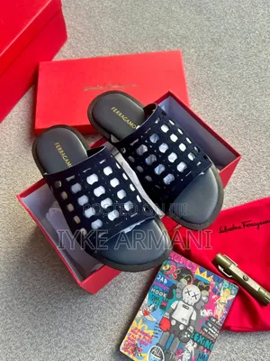 Luxury Ferragamo Slippers - Black