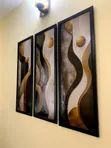 3-in-1 Modern Abstract Frames (Gold & Black) - 2