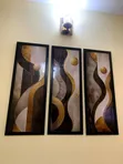 3-in-1 Modern Abstract Frames (Gold & Black) - 3