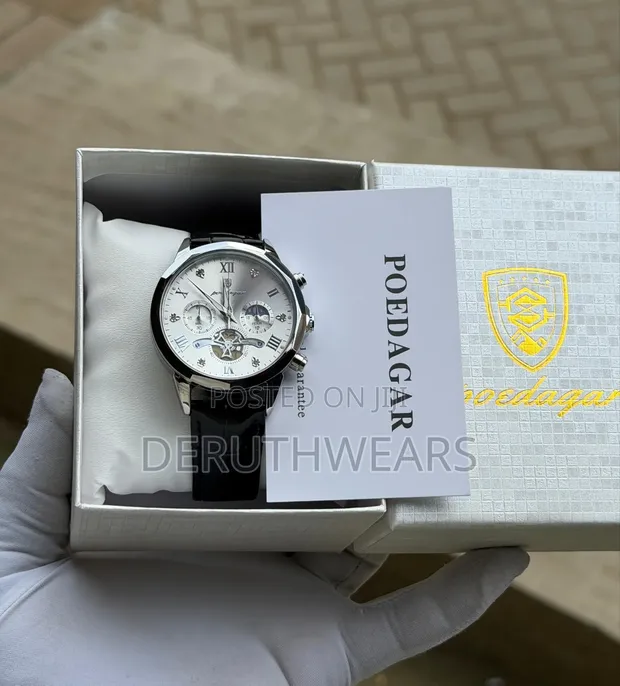 Poedagar Active Chronograph Leather Watch - 1