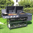 Multi XL 4-in-1 Gas Grill, Smoker, Side Burner, Black - 1