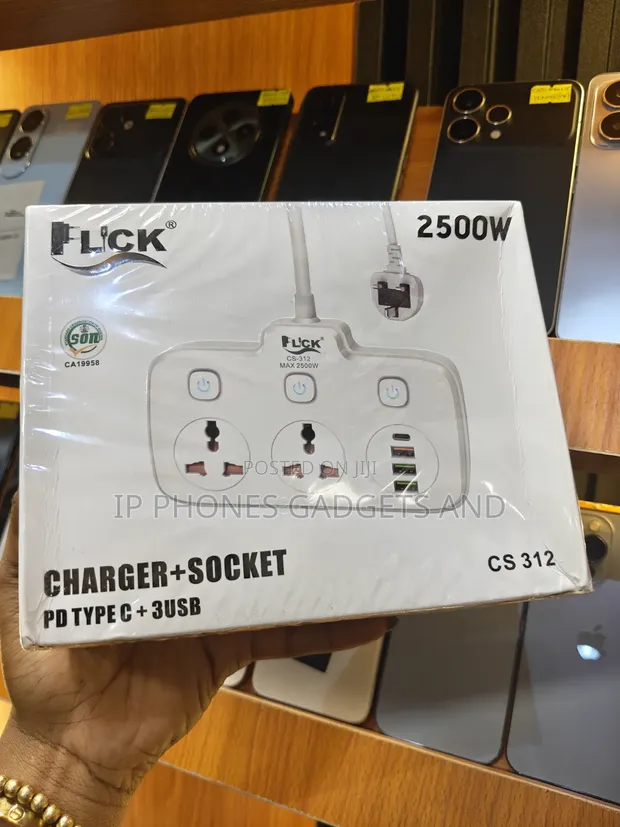 FLICK CS312 2500W Extension with PD Type-C + 3USB - 1