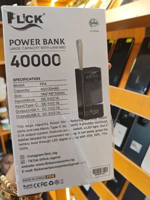 Flick FP4 40000mAh Large Capacity Power Bank (Black)