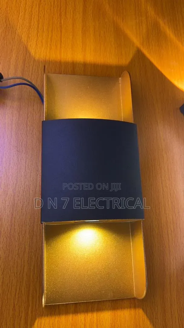 Modern Black & Gold Outdoor LED Wall Light - 1