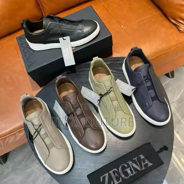 Original Zegna Men's Sneakers - Brown Leather - 1