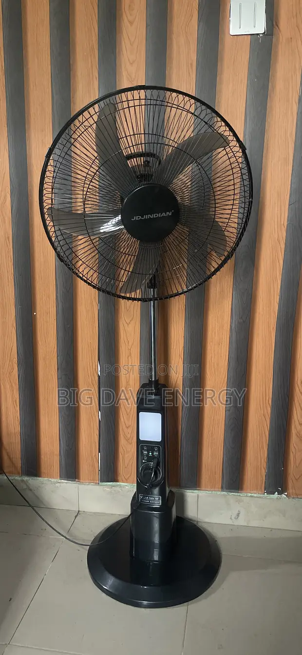 18-Inch Rechargeable Solar Fan with Panel - 1