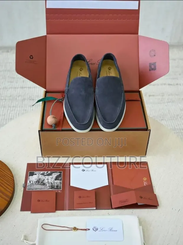 Original Loro Piana Men's Loafers - Blue Suede - 1