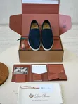 Original Loro Piana Men's Loafers - Blue Suede - 3