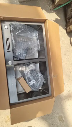 Brand New Double Bowl Kitchen Sink - Black Marble