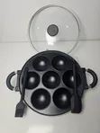 7-Hole Non-Stick Masa & Cake Maker Pan with Glass Lid - 1