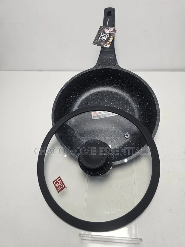 UCC LIFE Granite Non-Stick Frying Pan da Gilashin Rufe (24cm & 28cm) - 1