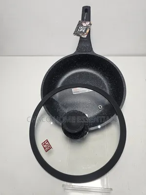 UCC LIFE Granite Non-Stick Frying Pan da Gilashin Rufe (24cm & 28cm)
