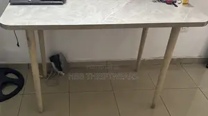 Marble Top Table with Wooden Legs