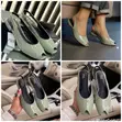 Zara Peep-Toe Slingback Low Block Heels - Sage - 1