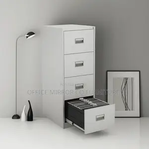 4-Door Metal Office Storage Cabinet with Drawers & Locks