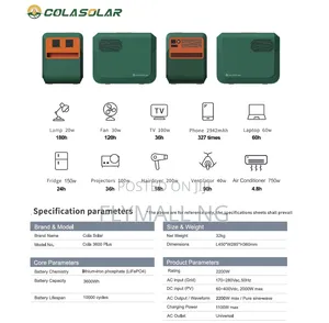 Colasolar 3.6kWh Solar Generator 2200W Power Station