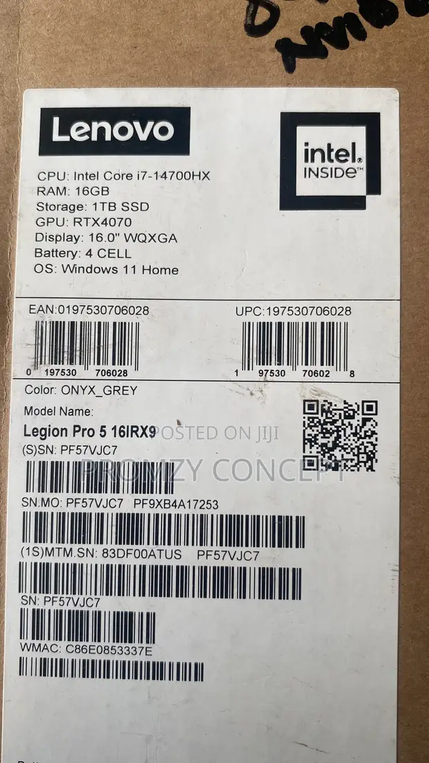 New Lenovo Legion 5 Laptop - Intel Core i7, 16GB RAM, 1TB SSD, RTX 4070 - 1