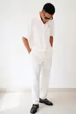 Bespoke Linen Two-Piece Set na Maza - Baki - 4
