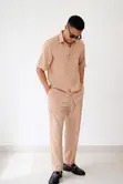 Bespoke Linen Two-Piece Set na Maza - Baki - 5