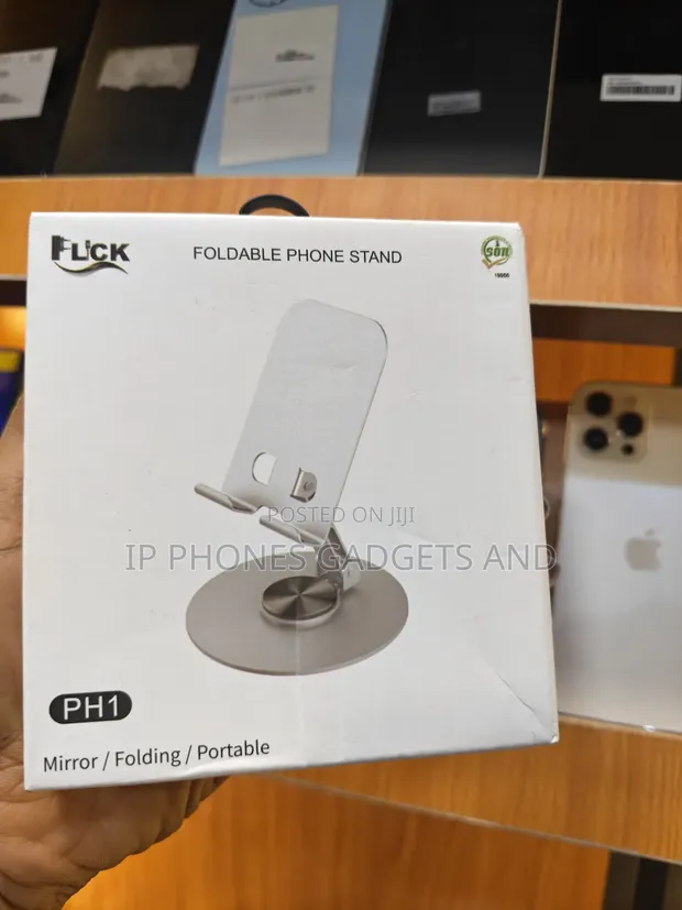 Flick PH1 Foldable Portable Rotating Phone Stand - Silver - 1