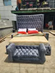 Quality Modern 6x6 Fabric Bed Frame - Brand New - 1
