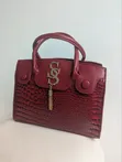 Brand New Croc-Embossed Structured Handbag - 1