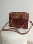 Brand New Croc-Embossed Structured Handbag - 2