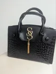 Brand New Croc-Embossed Structured Handbag - 4