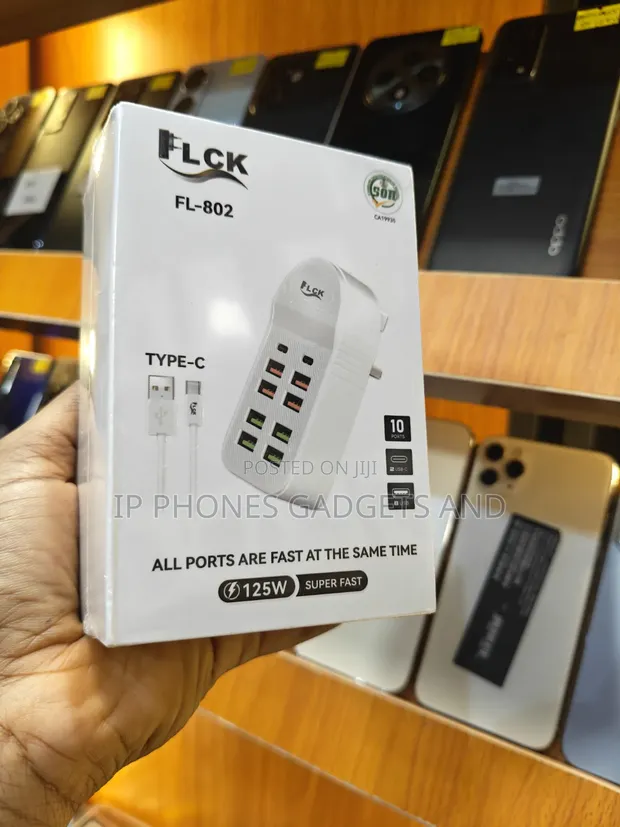 Flick FL-802 10-Port 125W Fast Charging Desktop Hub (White) - 1